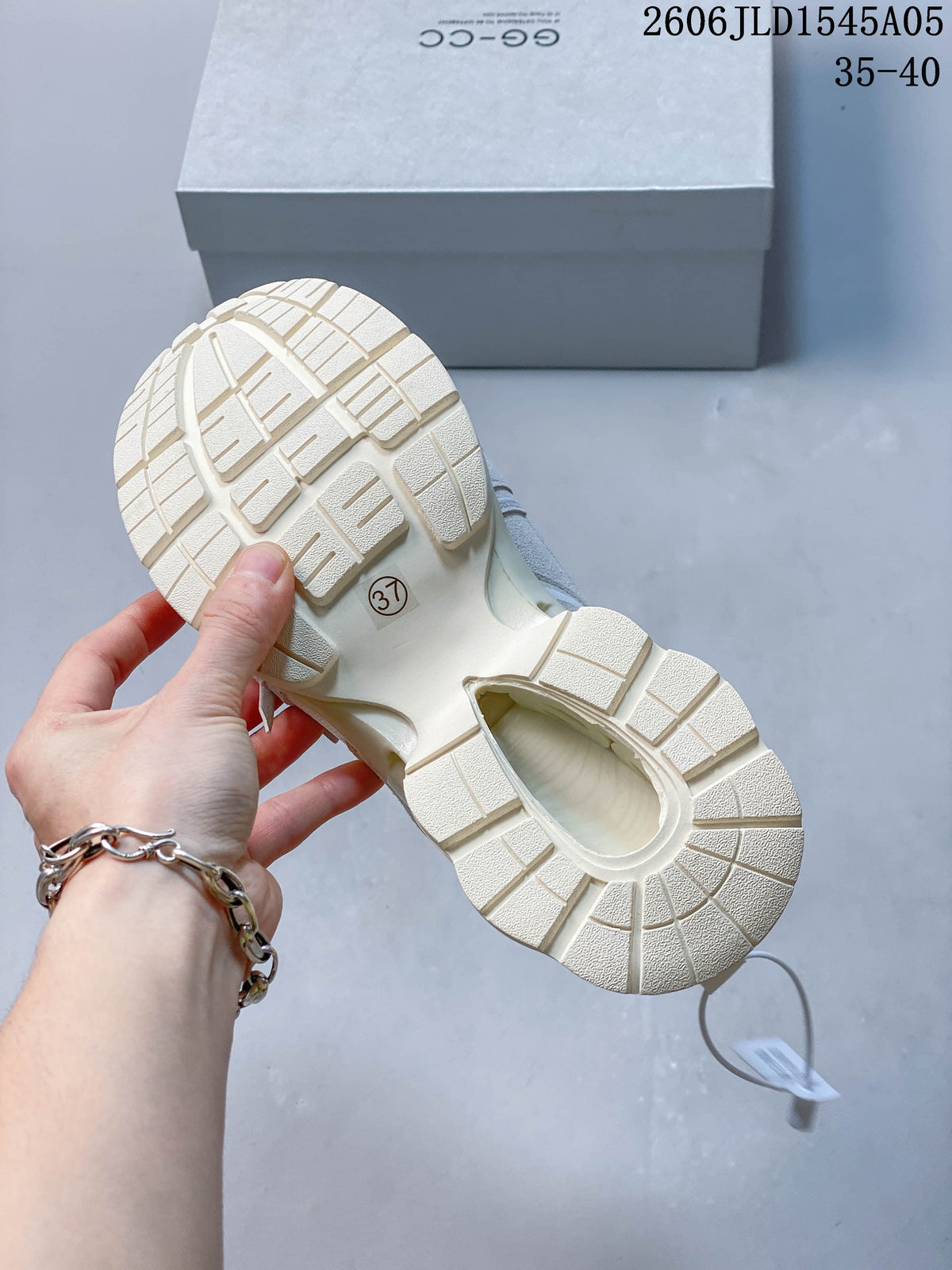 GG-CC Bow-Detail Chunky Sneakers in Cream