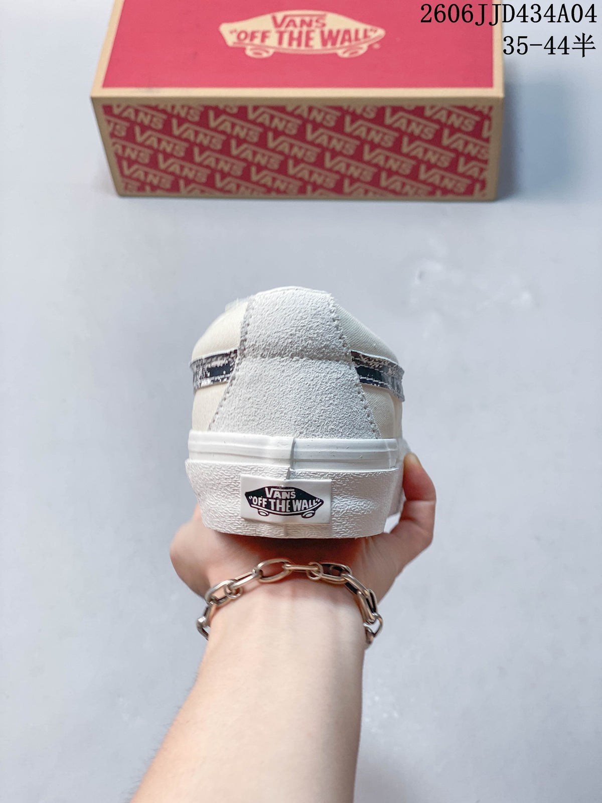 Vans Old Skool Low-Top Sneakers in Cream and Gray