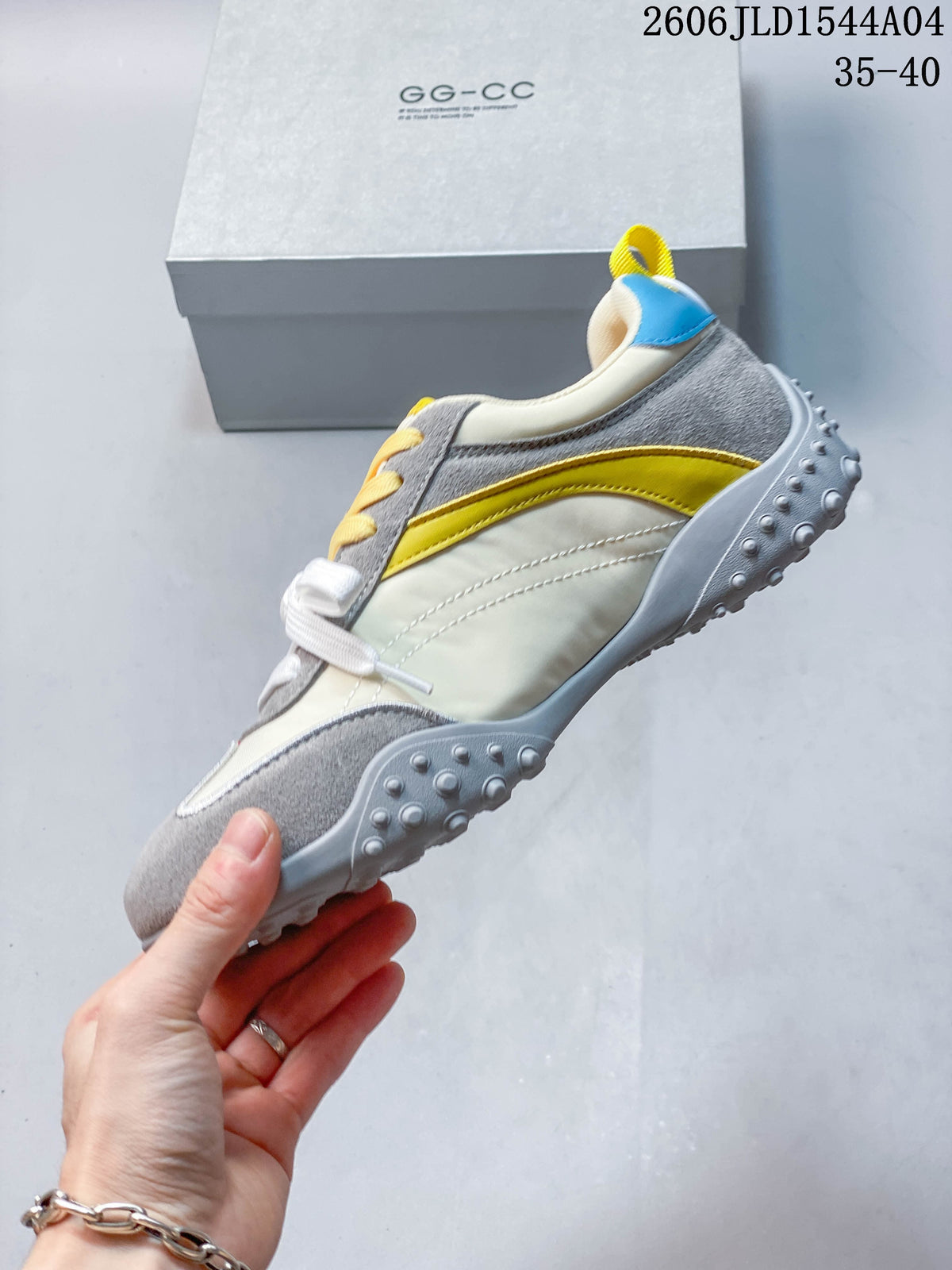 GG-CC Adventure Game Low-Top Sneakers, Gray and Yellow