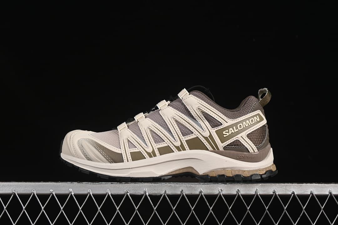 Salomon XA Pro 3D Trail Running Shoes Stone Gray Almond Milk
