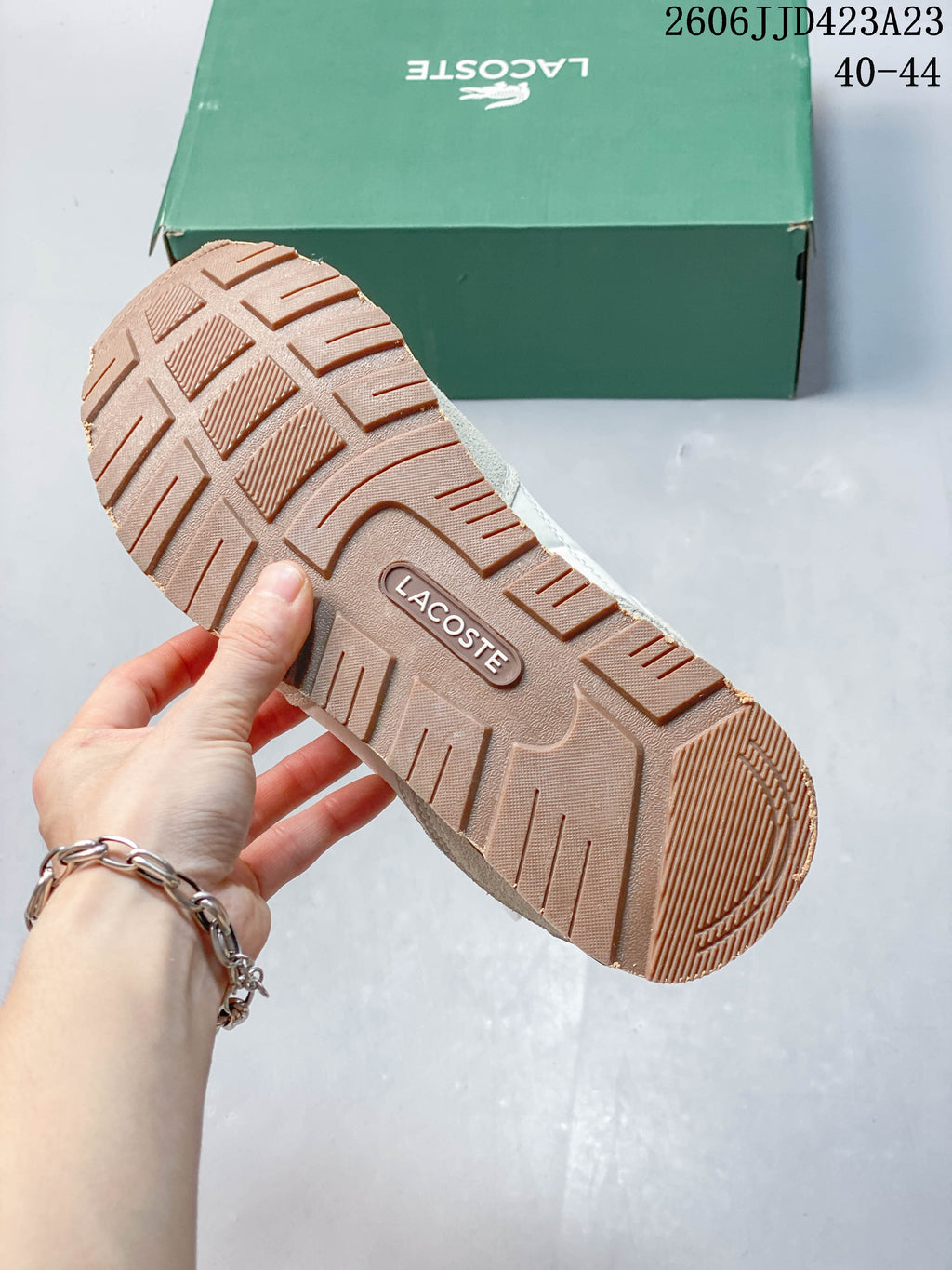 Lacoste Men's Beige Lace-Up Retro Sneakers 06JJD423A23
