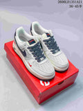 Nike Air Force 1 Low White Sneakers with Dark Swoosh