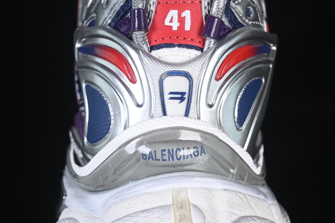Balenciaga Runner Sneakers in Navy, Red and Silver