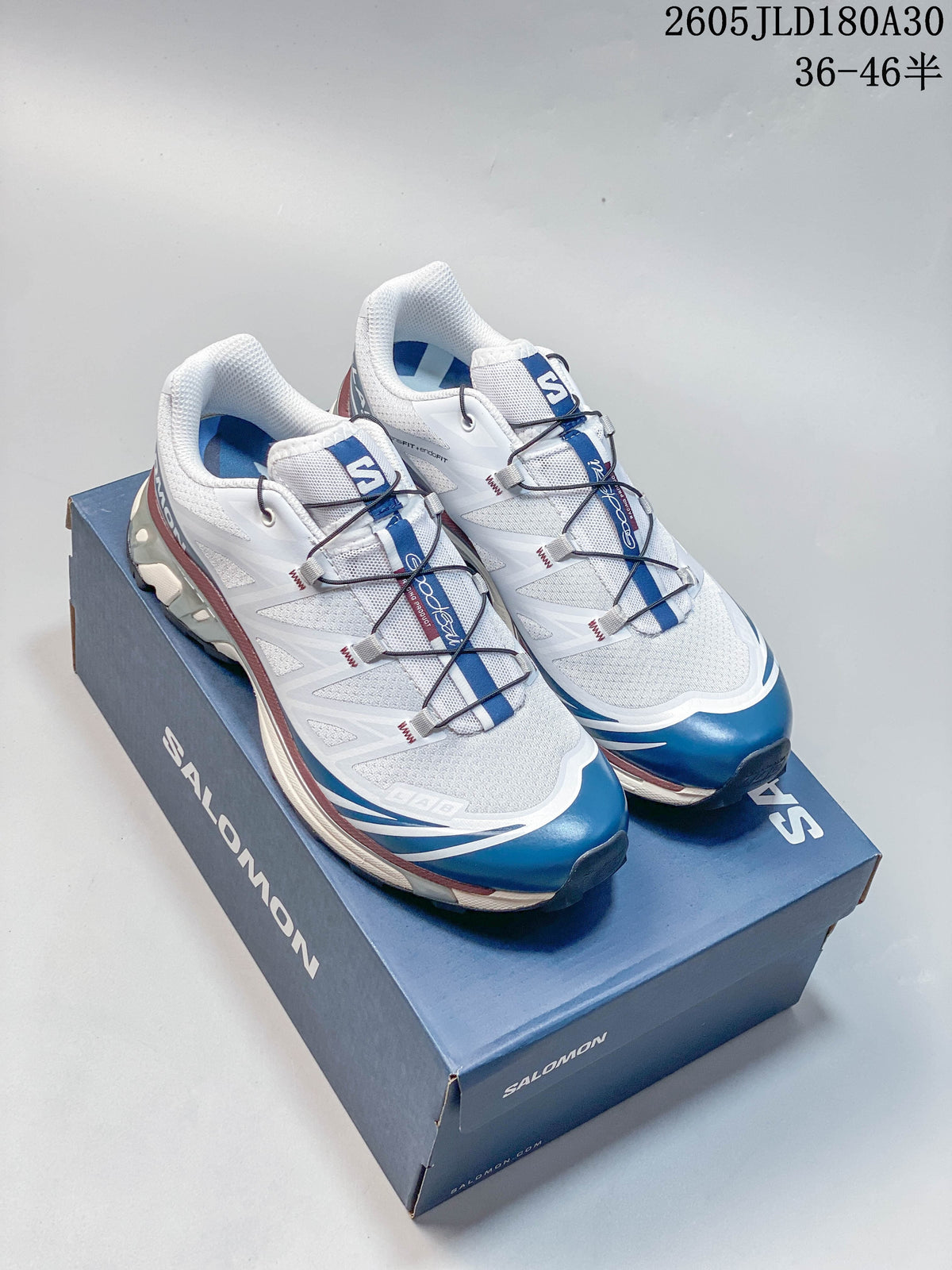 Salomon XT-6 Trail Running Shoes – White and Blue