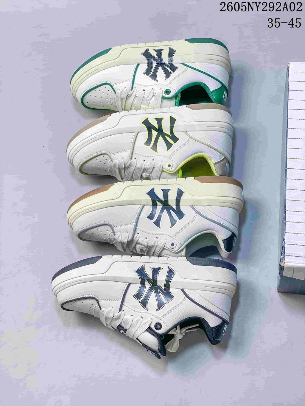MLB Chunky Liner Low-Top Sneakers, White and Green