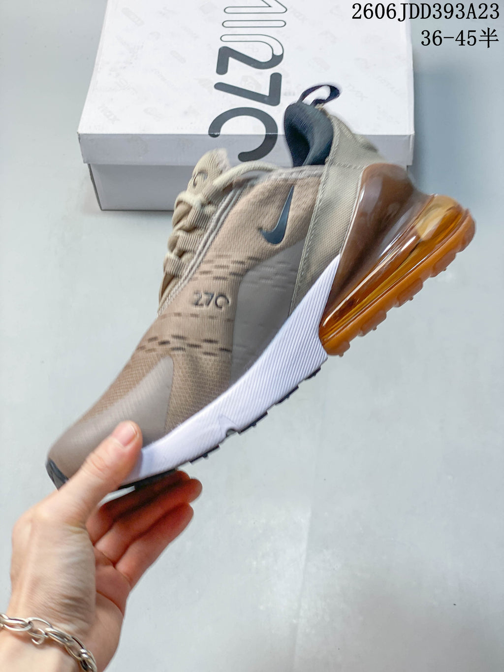 Nike Air Max 270 Sneakers in Beige and Amber AQ9164-102
