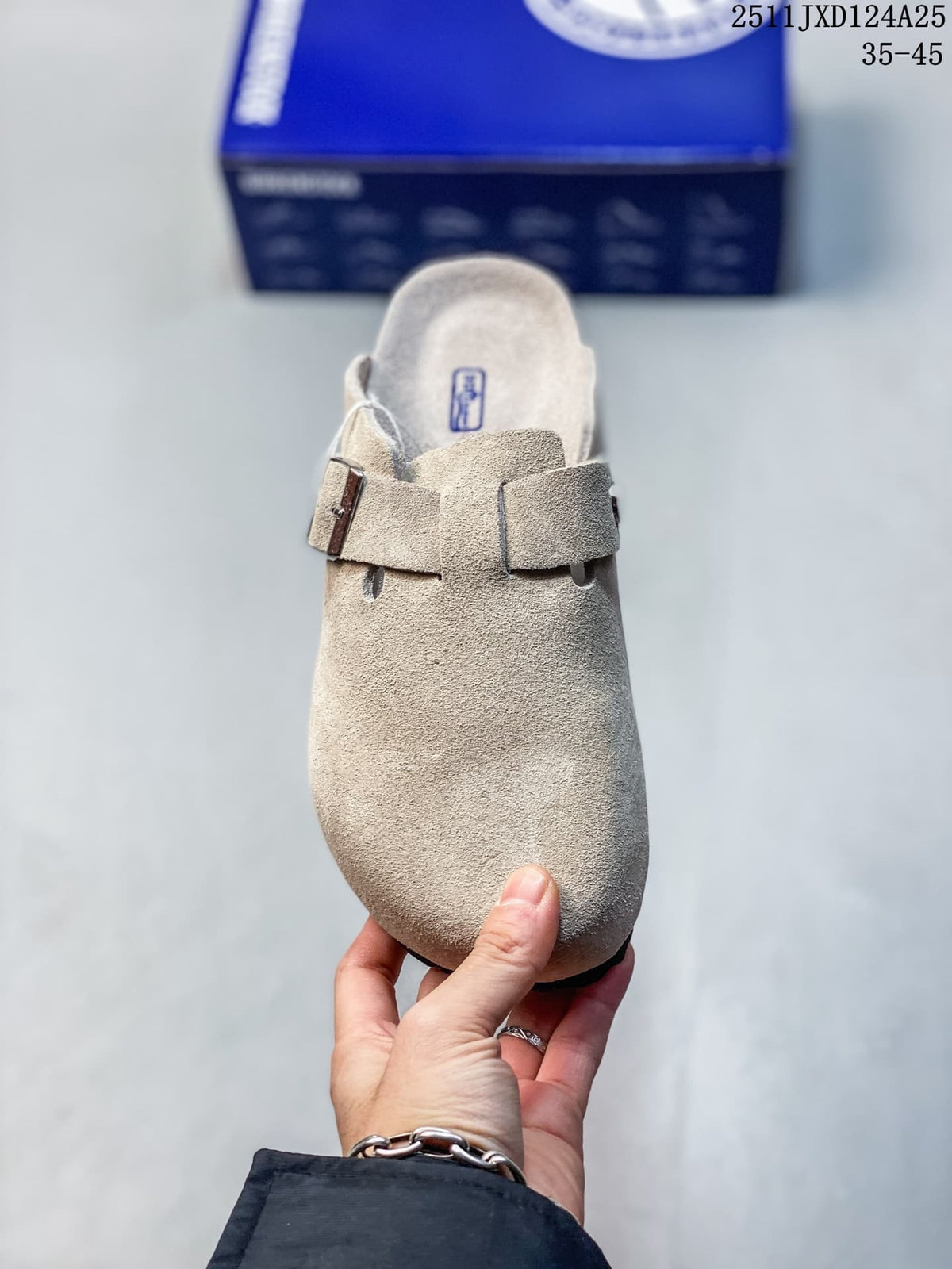 Birkenstock Boston Suede Clog Sandals, Taupe