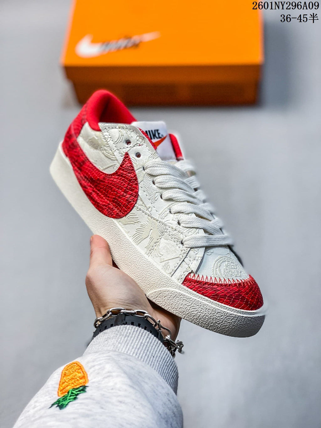 Nike Blazer Low '77 Jumbo Red and White Sneakers