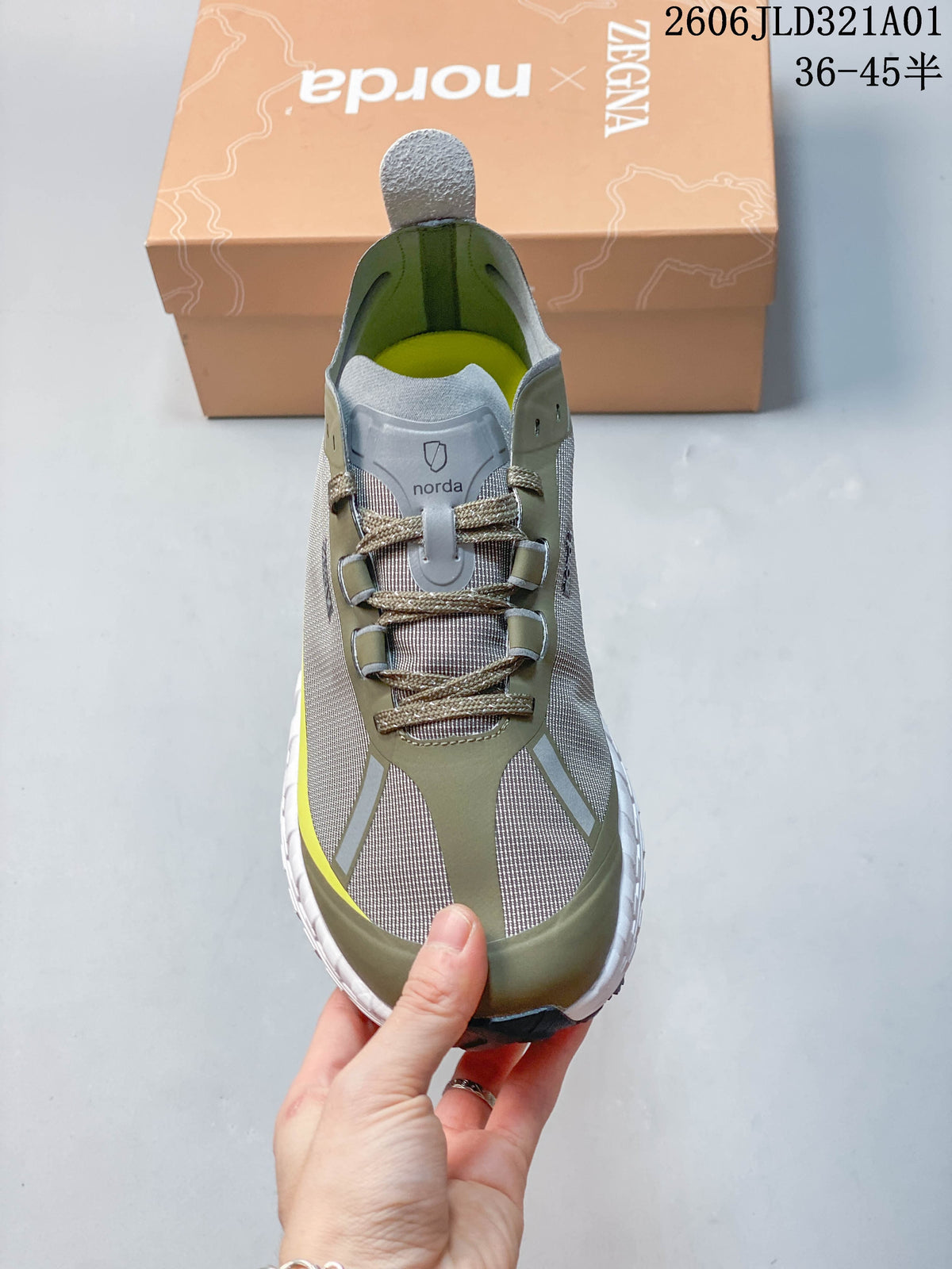 NORDA 001 Running Shoes, Olive Green and Grey, 06JLD321A01