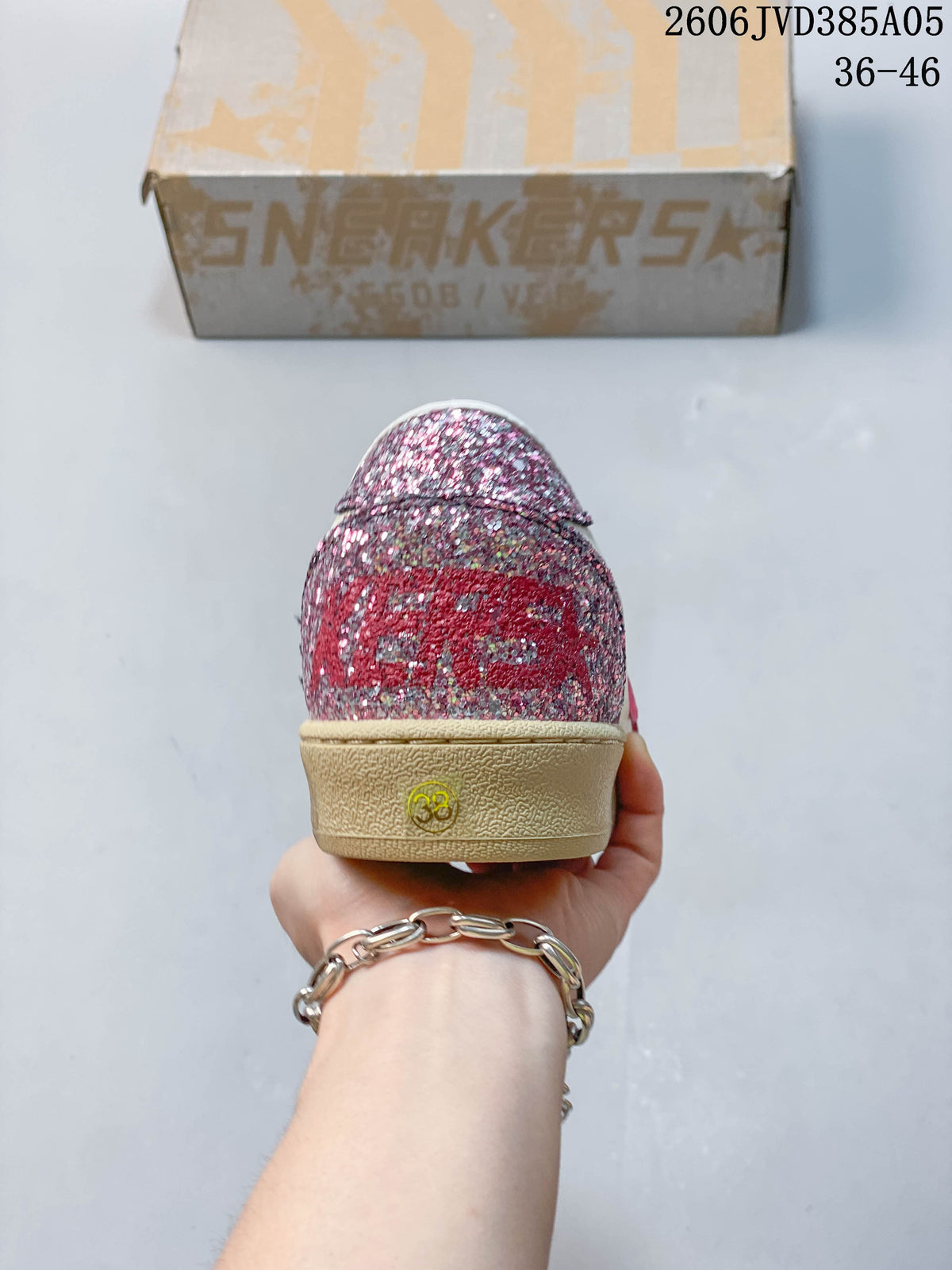 Golden Goose Super-Star Low-Top Sneakers, White and Red 06JVD385A05
