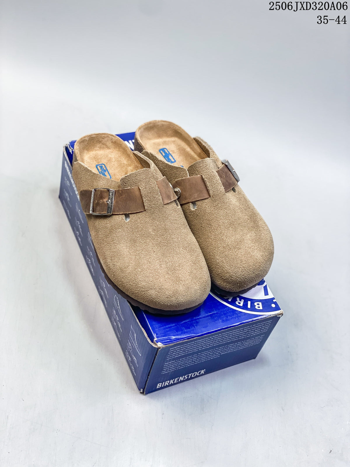 Birkenstock Boston Suede Clog in Taupe