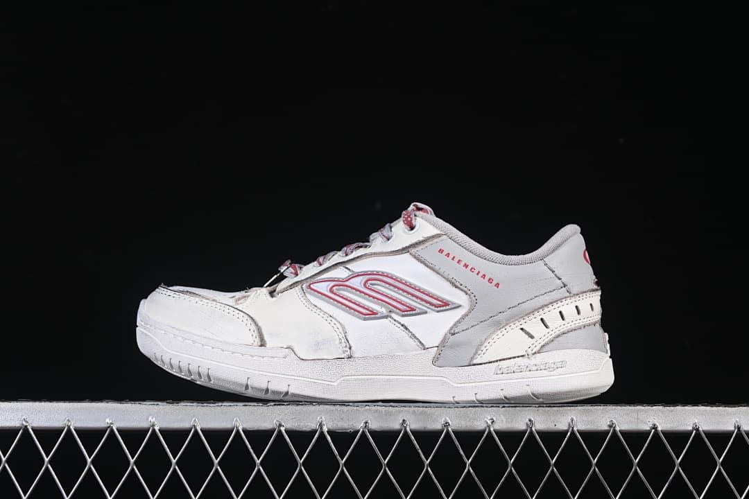 Balenciaga Hamptons Worn-Out Sneakers in Off-White and Grey