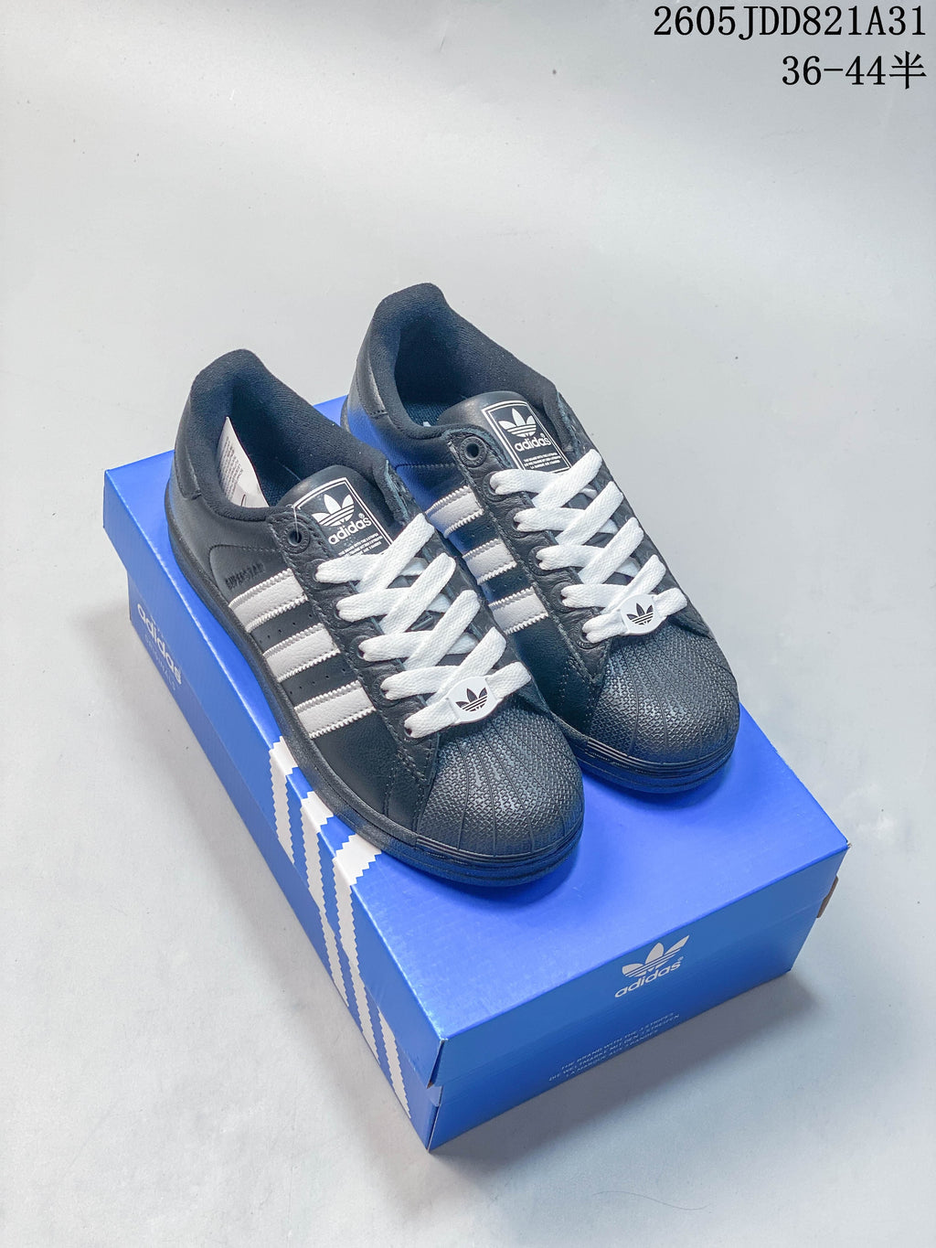 Adidas Superstar Black and White Shell-Toe Sneakers