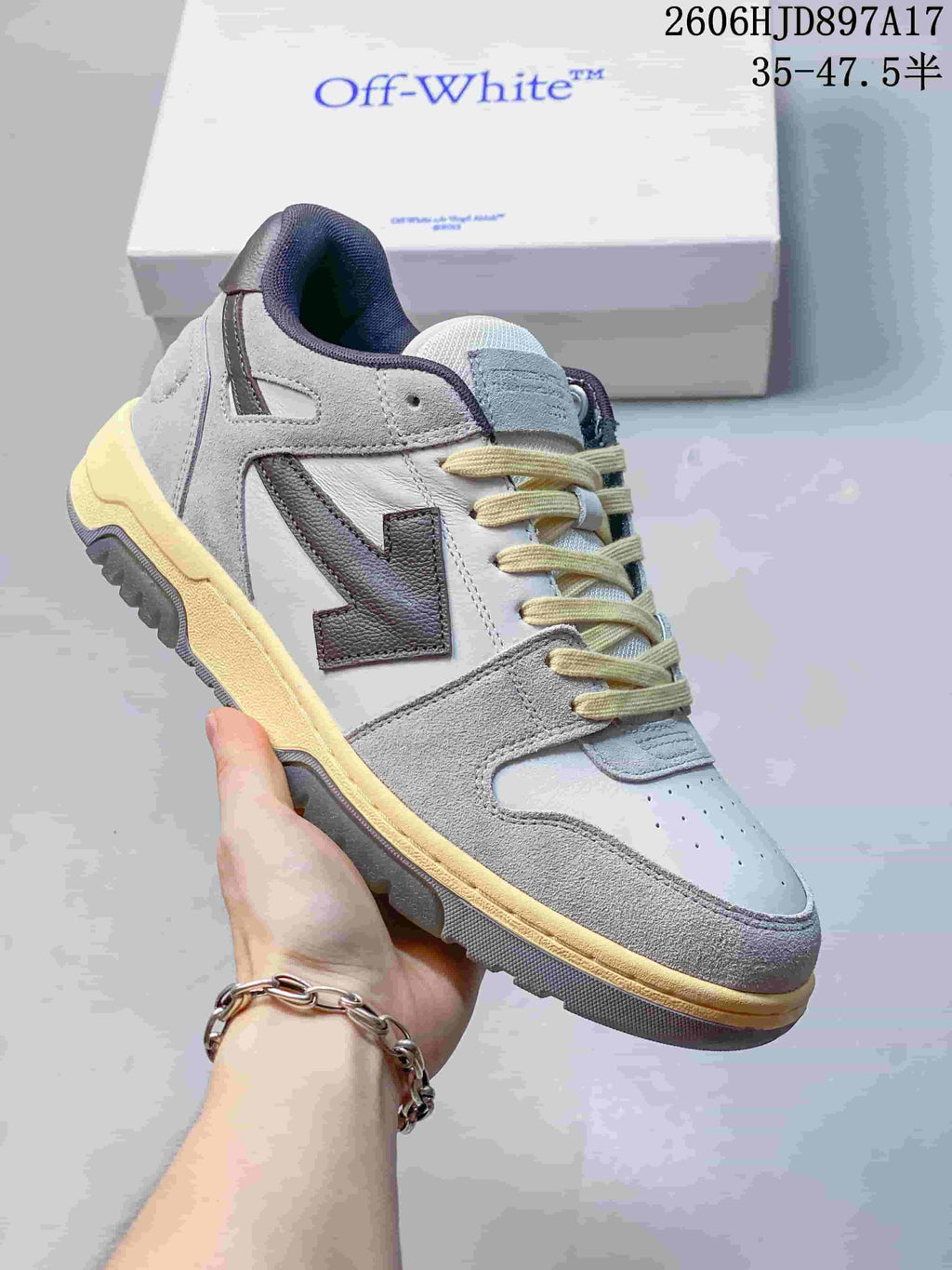 Off-White Low-Top Sneakers in White and Grey