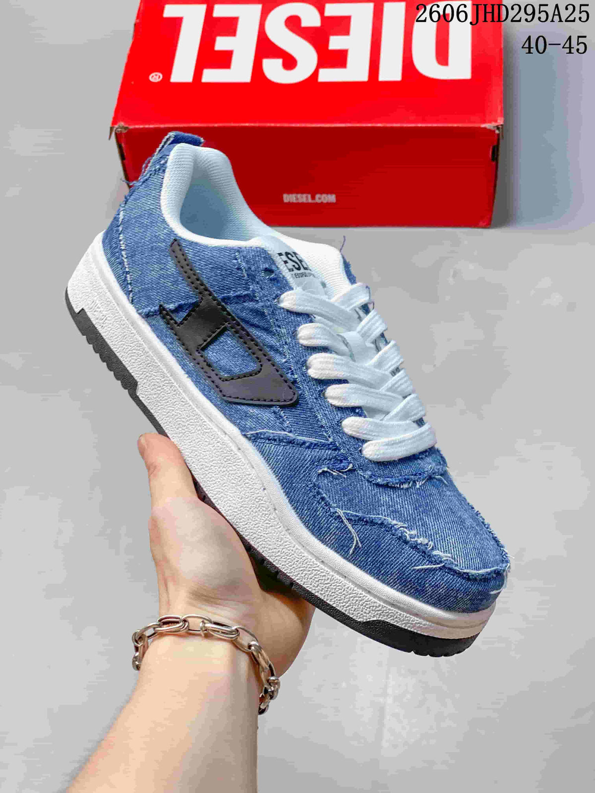 Diesel S-UKIYO V2 Low-Top Denim Sneakers