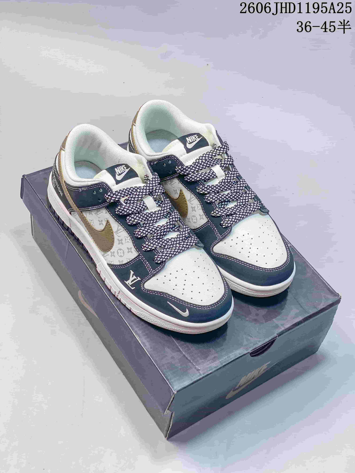 Nike Dunk Low x Louis Vuitton Print-Panel Sneakers