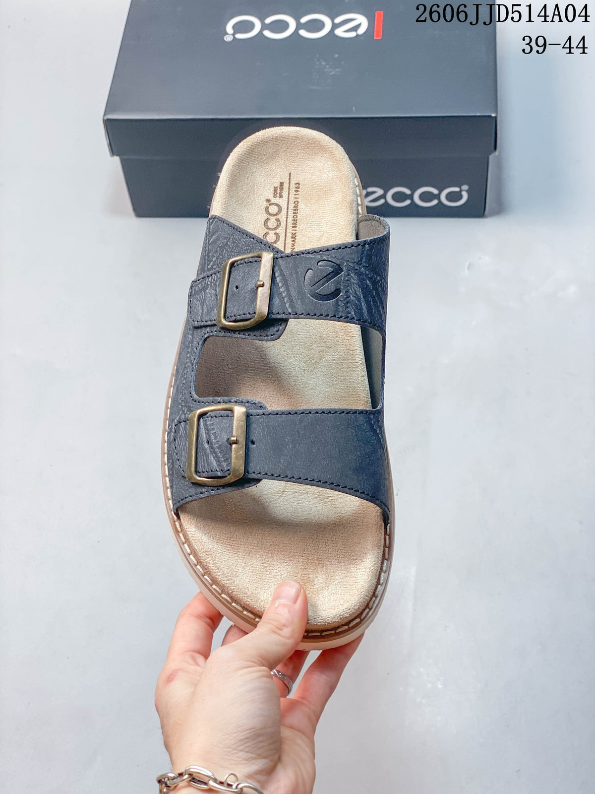 ECCO Two-Strap Slide Sandals Blue 06JJD514A04