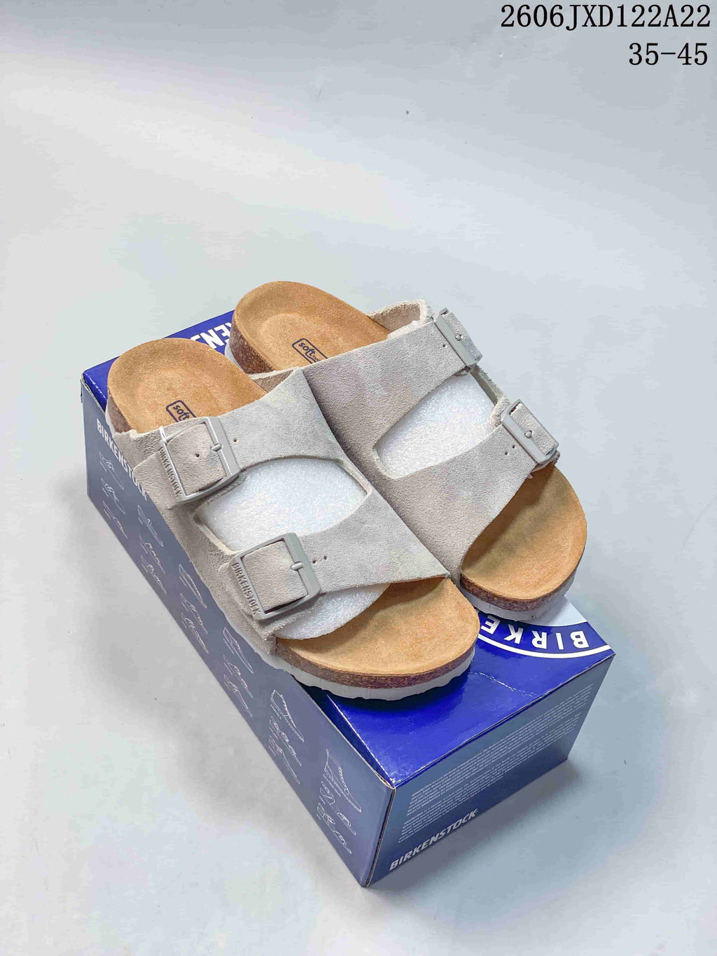Birkenstock Boston VL Suede Two-Strap Clogs, Taupe