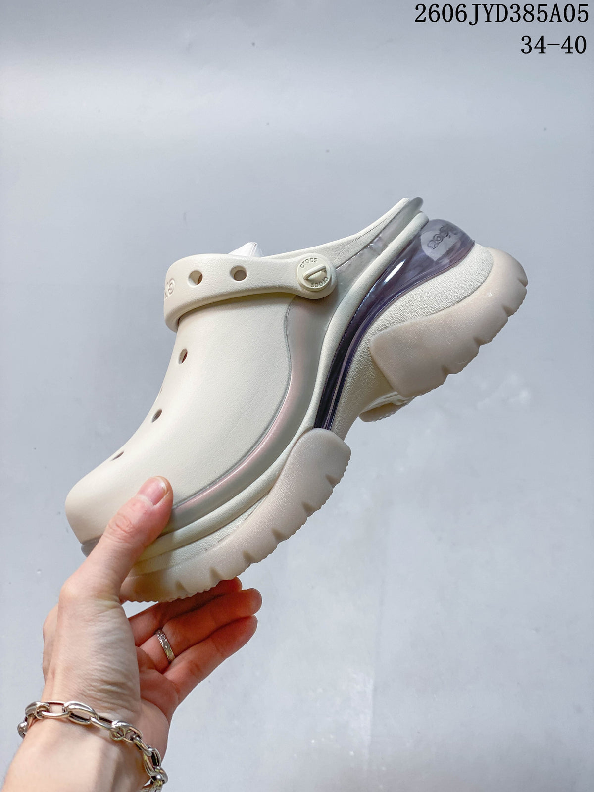 Crocs Classic Platform Clog with Charms, Ivory, 06JYD385A05