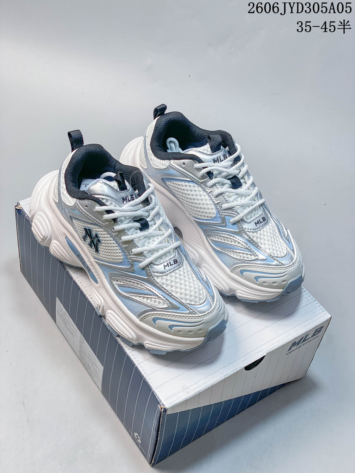 MLB Winner Chunky Sneakers White Silver Blue 3ASHWD05N
