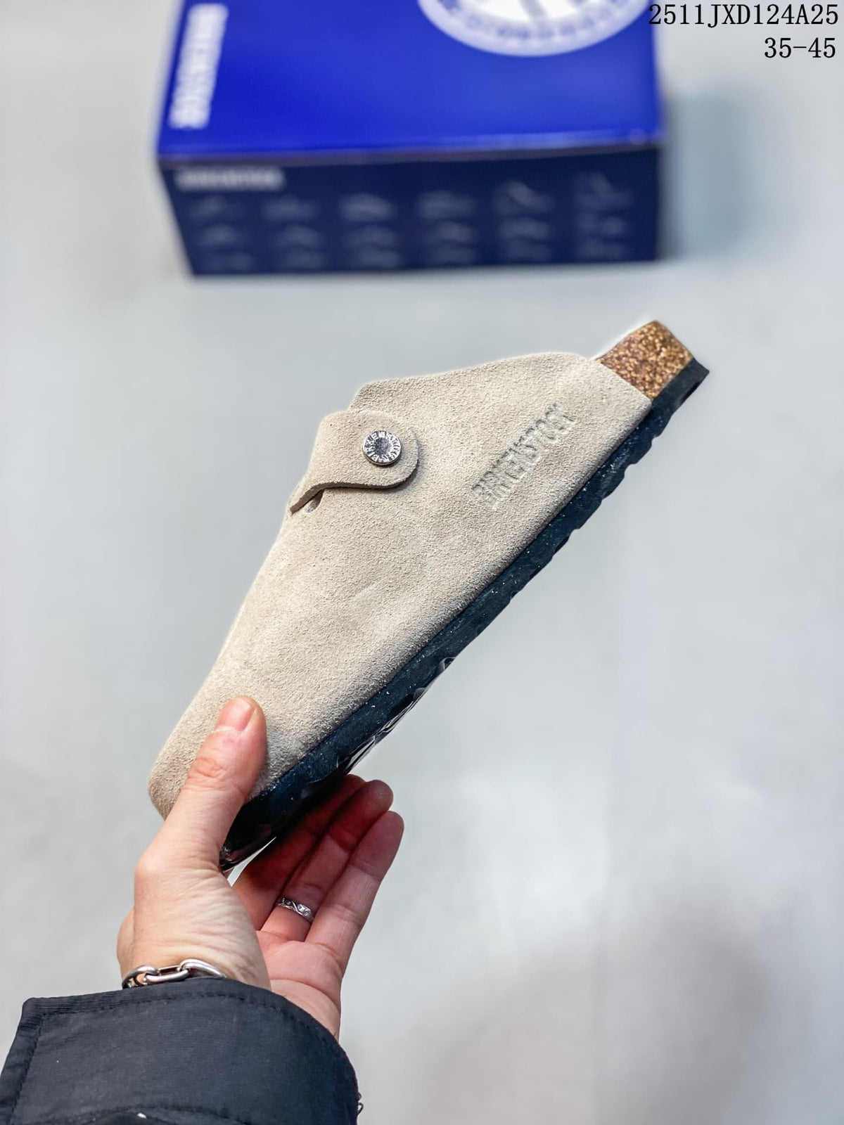 Birkenstock Boston Suede Clog Sandals, Taupe