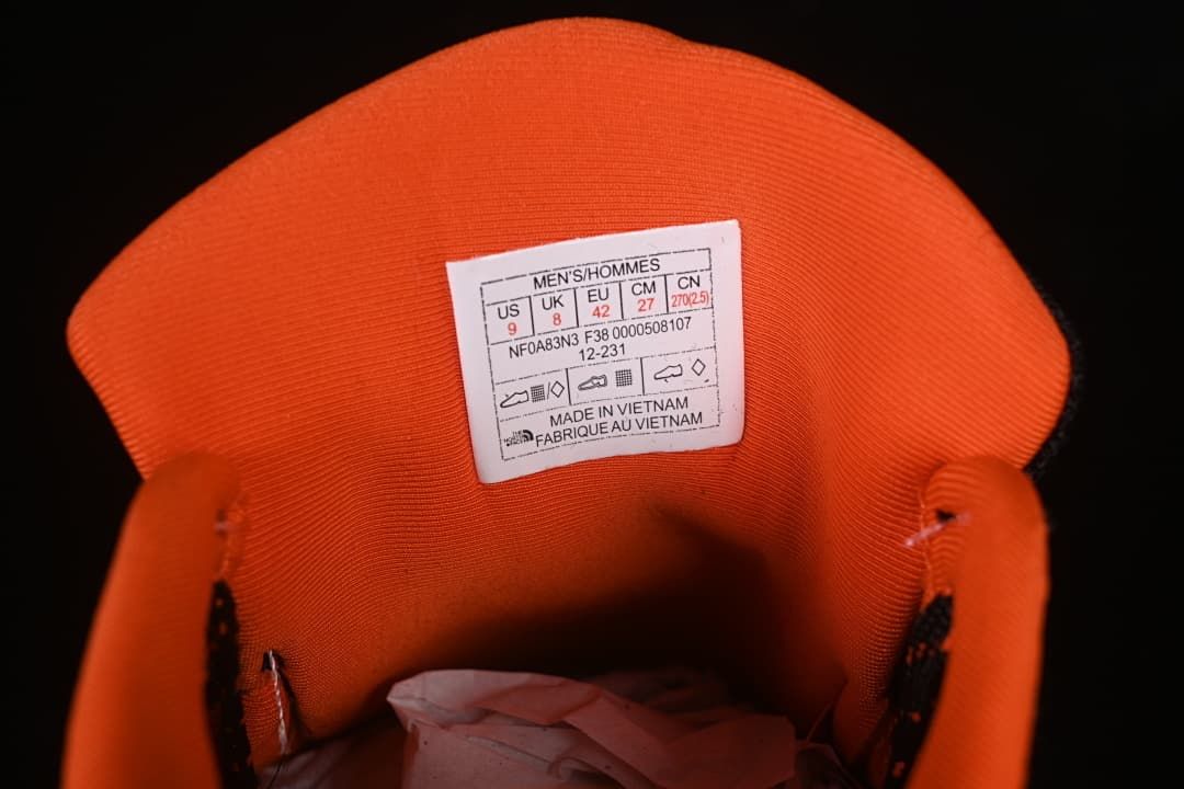 The North Face Altamesa 5 Black Orange Trail Shoe NF0A83N3-F38