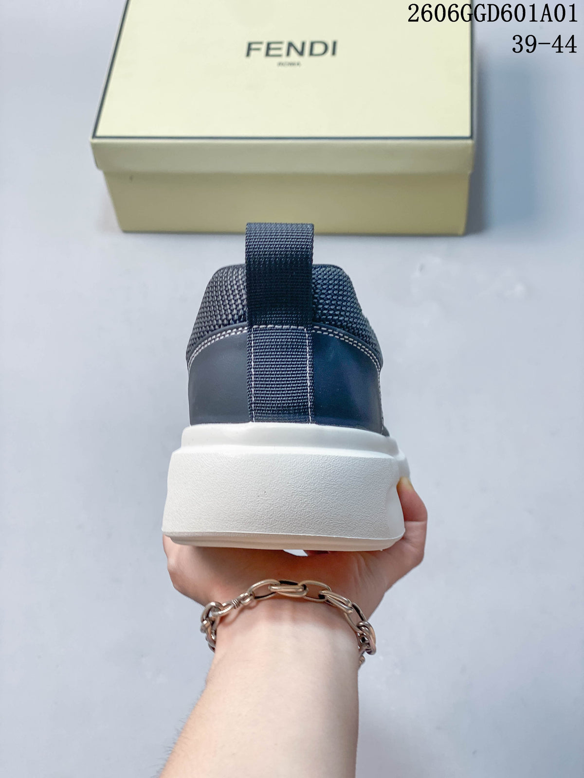 Fendi Match Low-Top Sneakers, Navy and White, 522080ASQEE