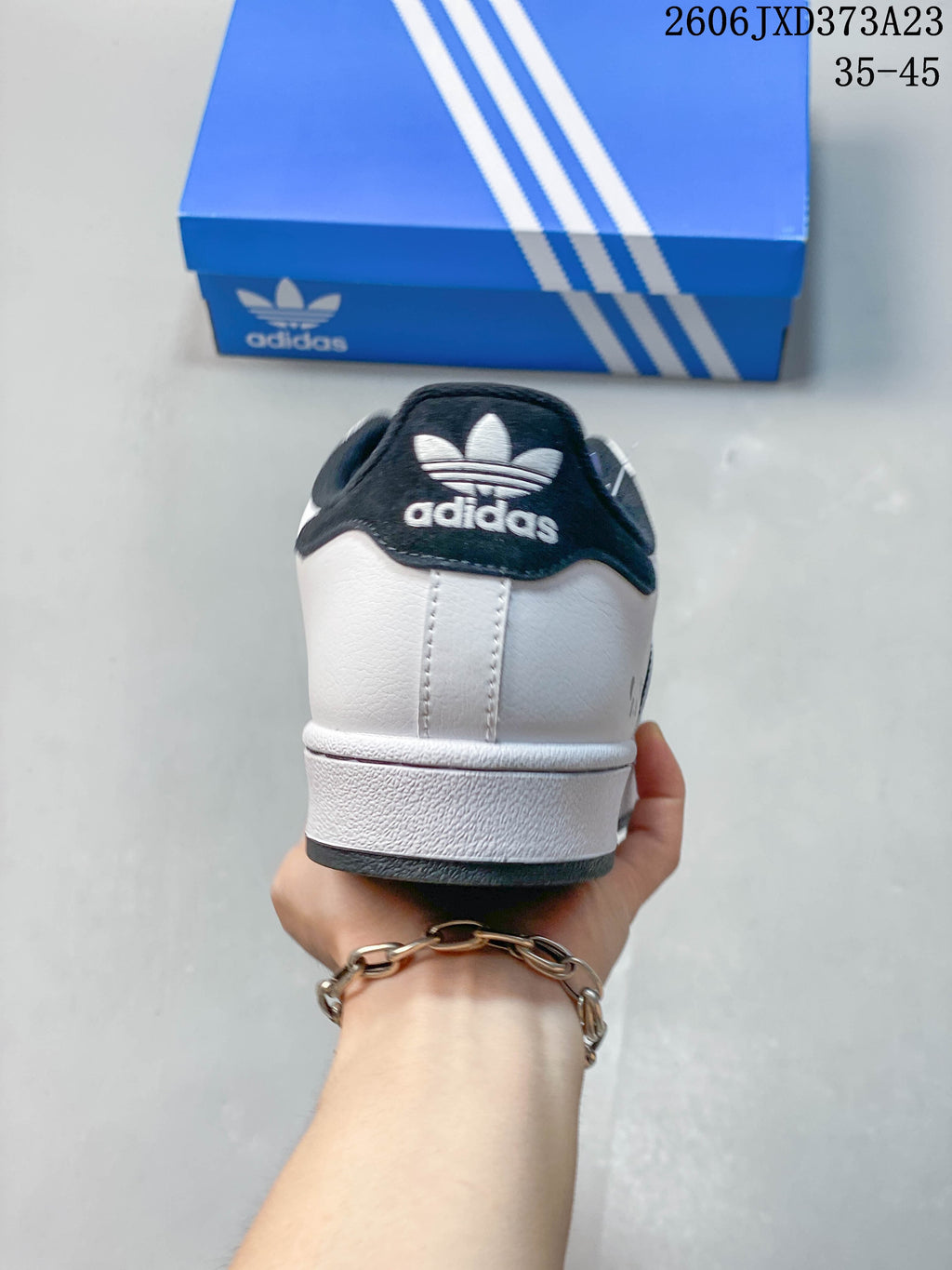 Adidas Originals Superstar White and Black Sneakers JXD373A23