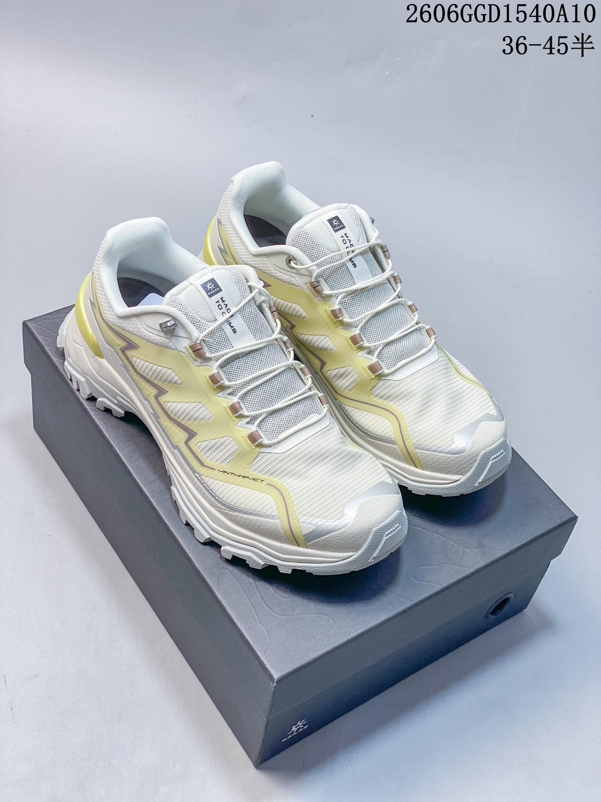 KAILAS Expedition Low-Top Hiking Shoes, White and Lime, 2606GGD1540A10