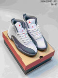 Jordan Air Jordan 12 High-Top Basketball Shoes, White/Grey, 308317-001