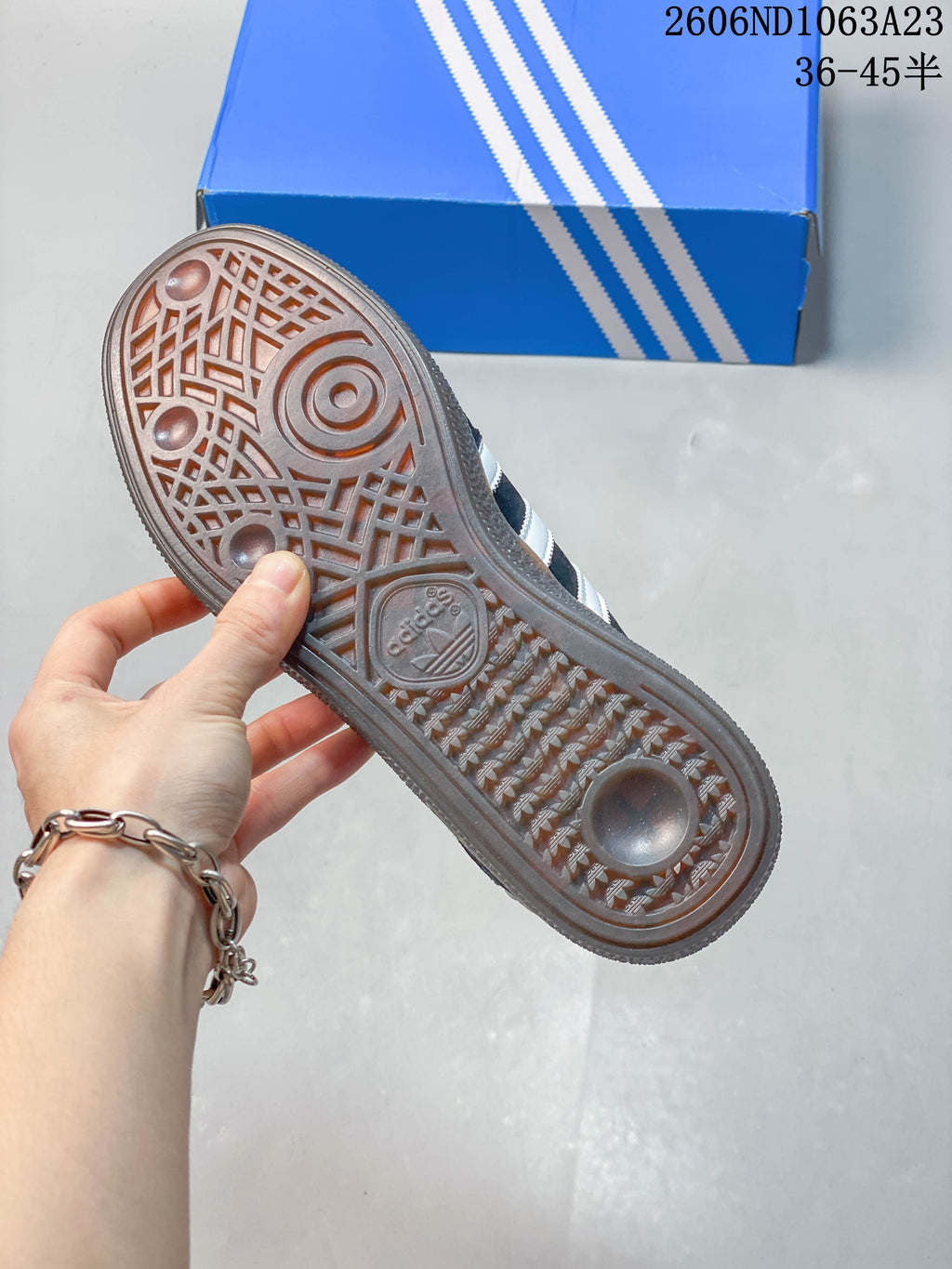 Adidas Originals Samba Vegan OG Sneakers, Navy and White
