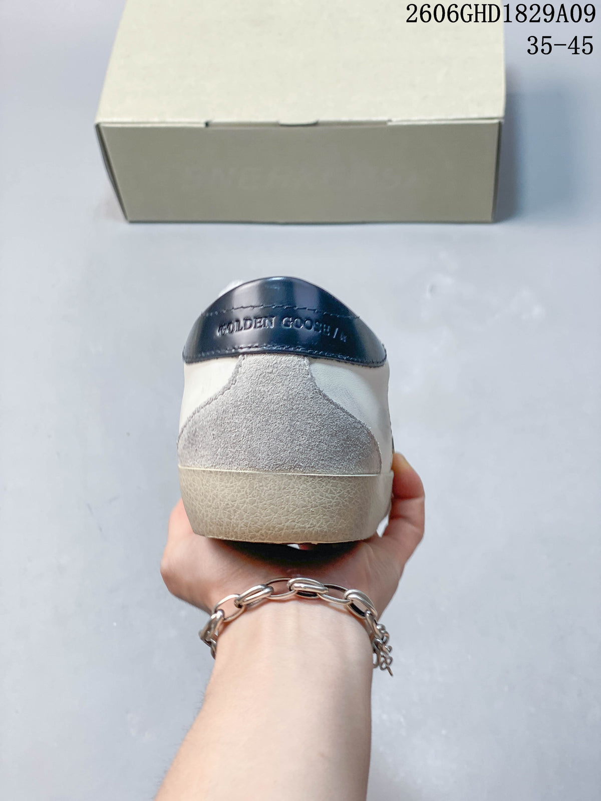 Golden Goose Super-Star White Low-Top Sneakers with Gray Star