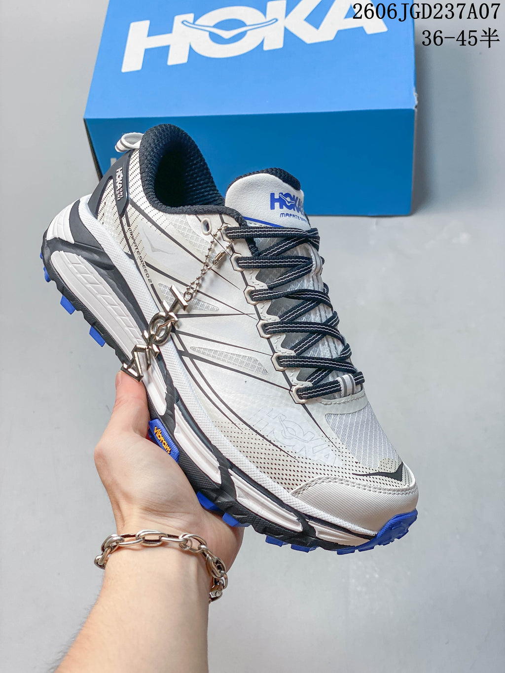 HOKA Mafate Speed 2 Trail Running Shoes White Blue