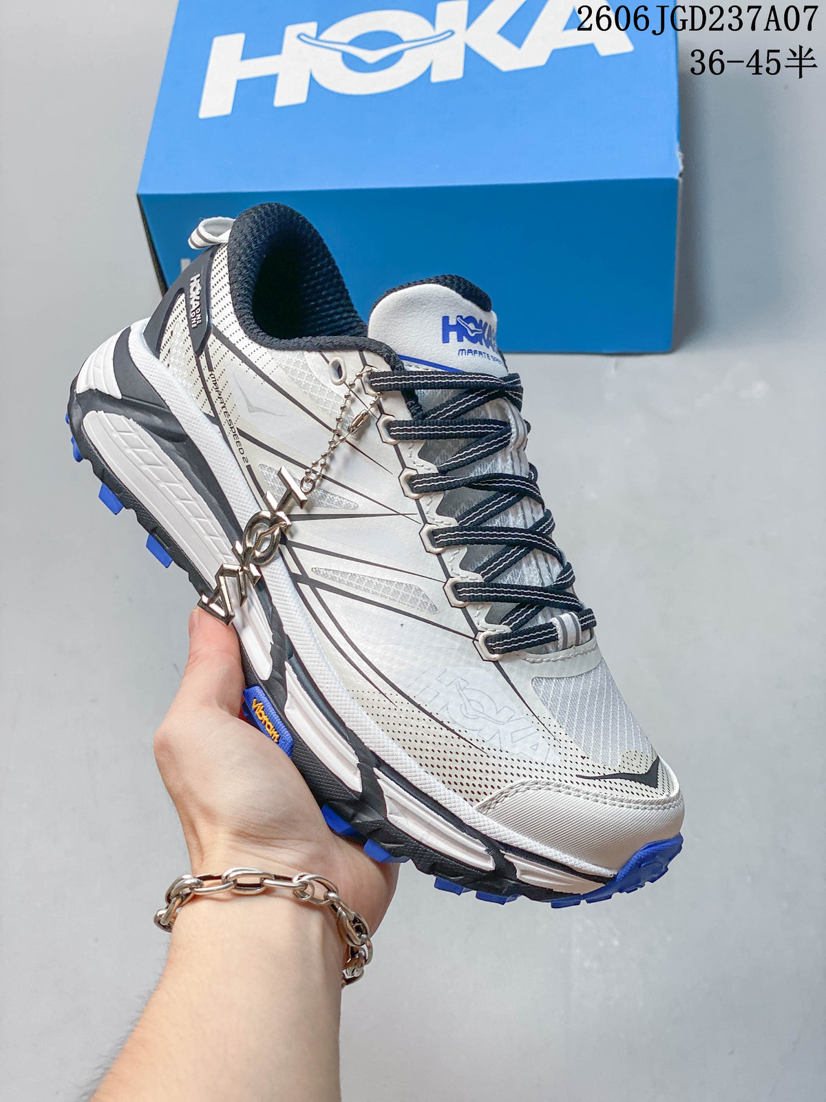 HOKA Mafate Speed 2 Trail Running Shoes White Blue