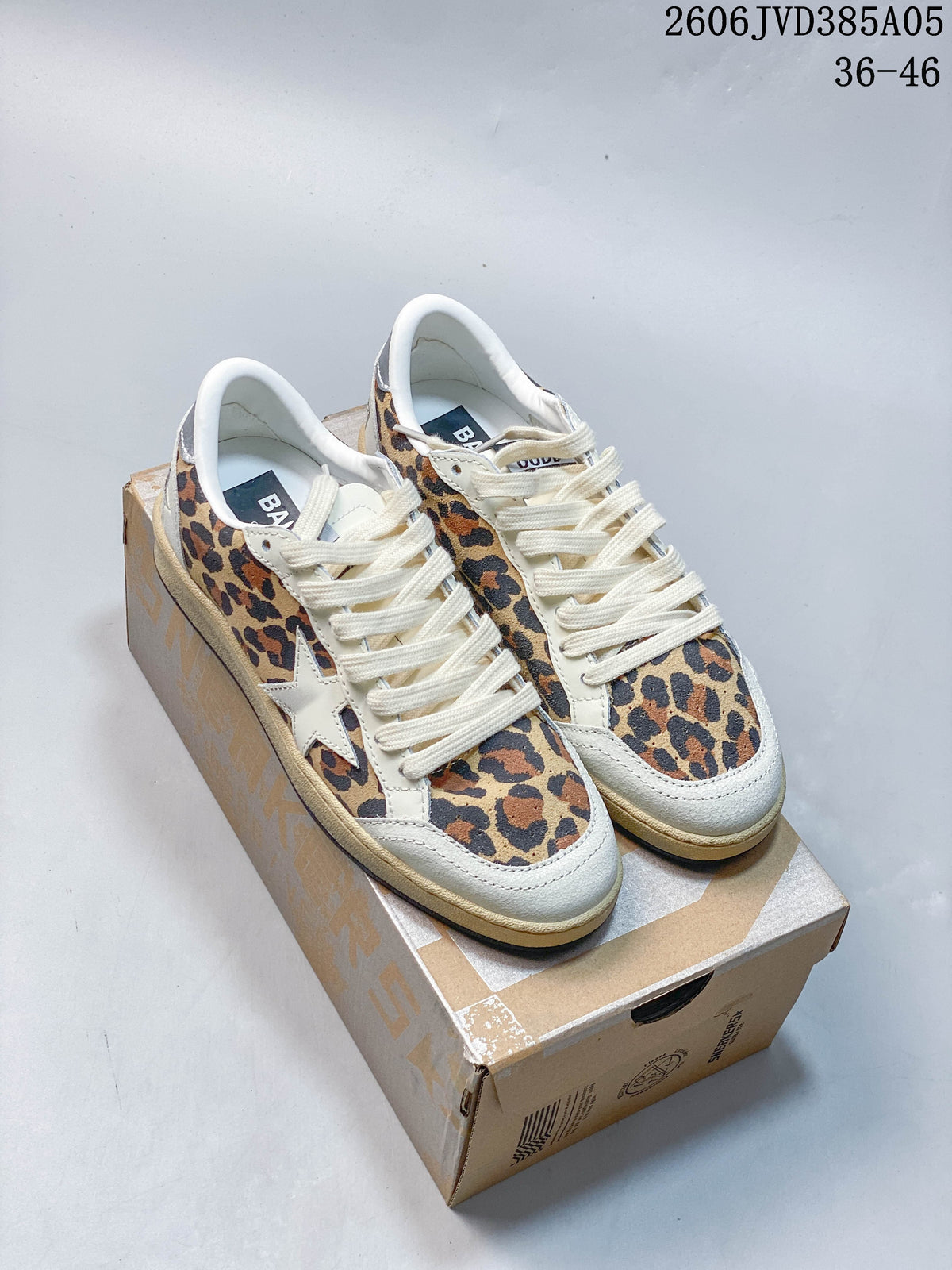 Golden Goose Super-Star Leopard Print Low-Top Sneakers 06JVD385A05