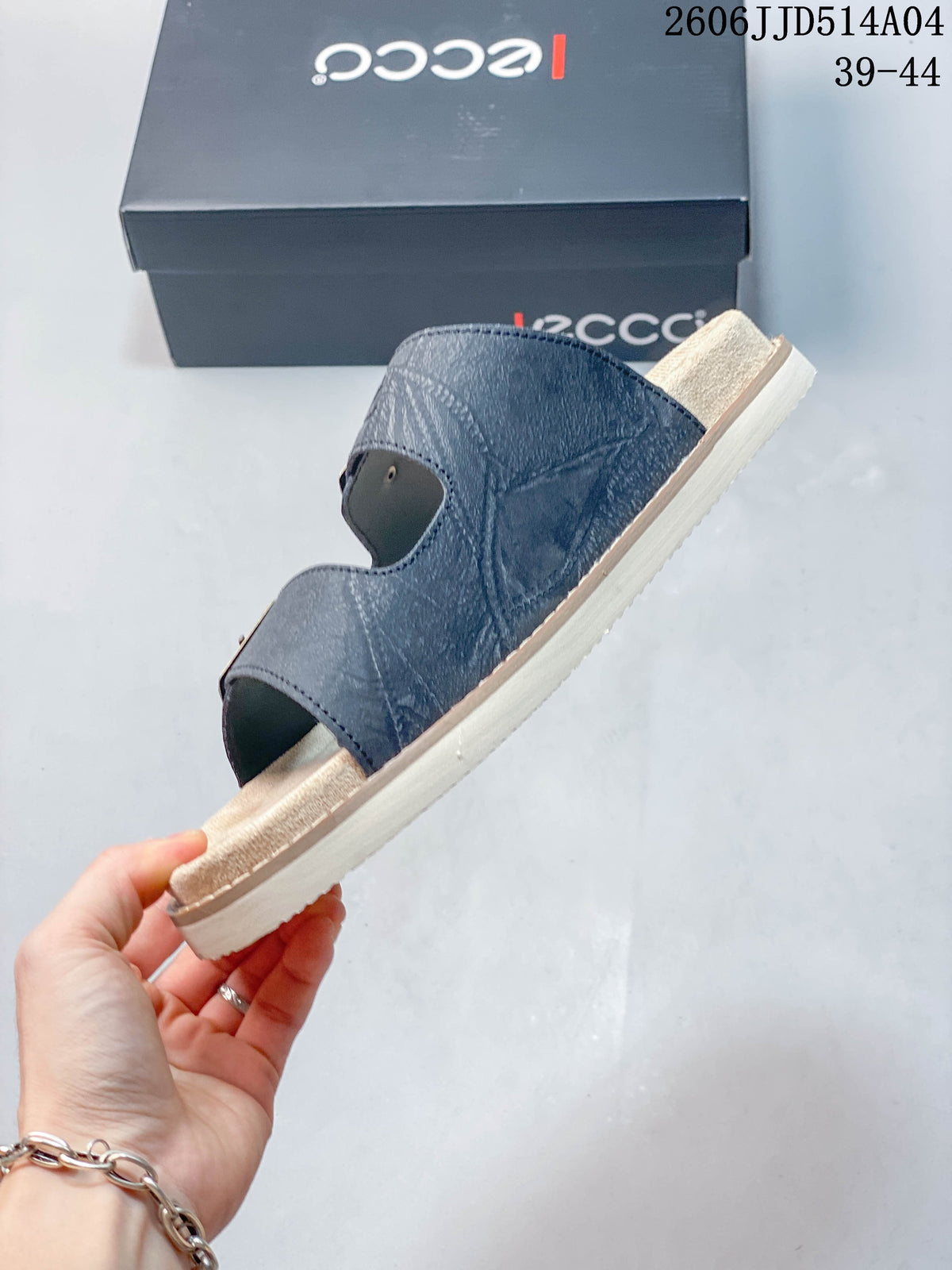 ECCO Two-Strap Slide Sandals Blue 06JJD514A04