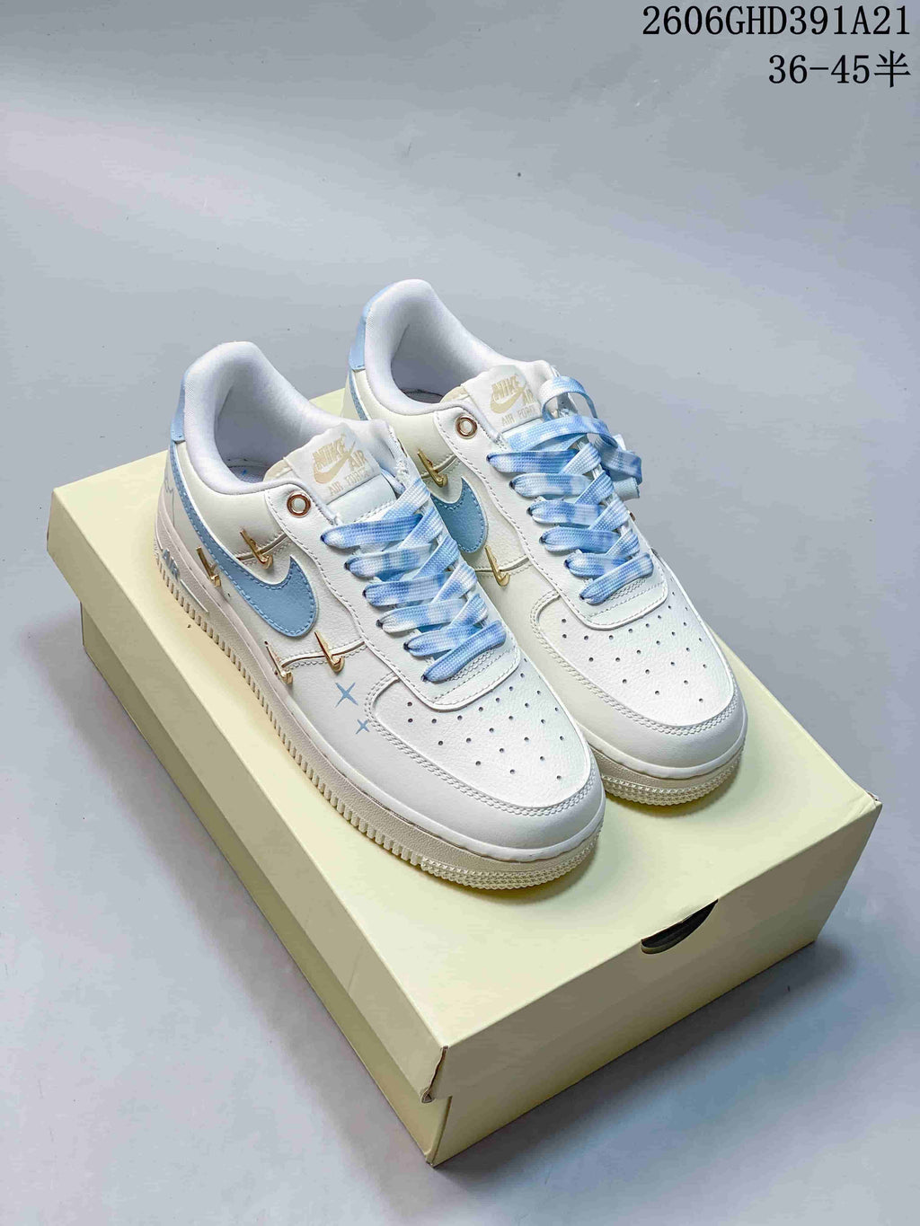 Nike Air Force 1 Low White and Blue Sneakers