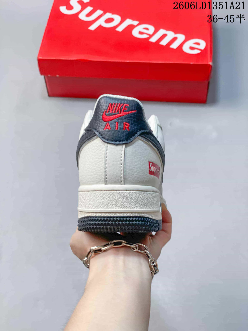 Nike Air Force 1 Low White Sneakers with Dark Swoosh