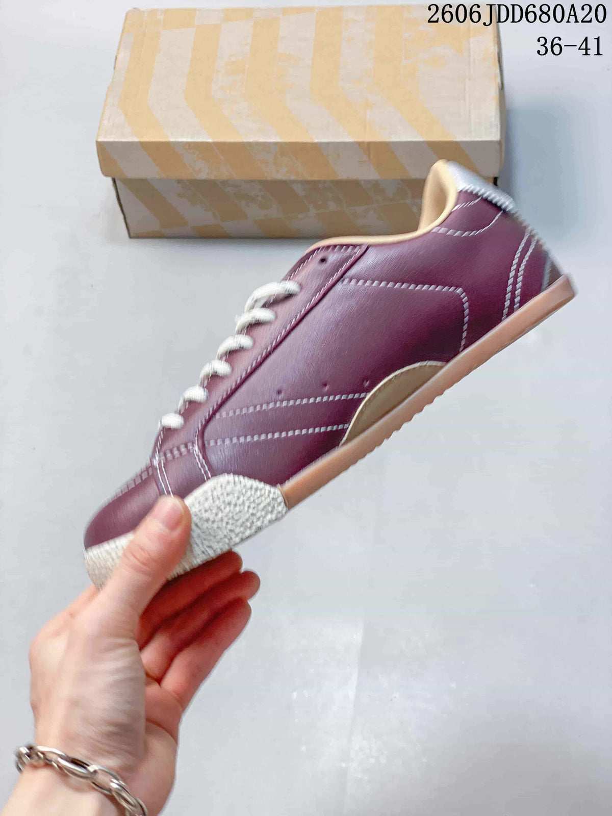 Golden Goose Super-Star Low-Top Sneakers, Burgundy and Tan