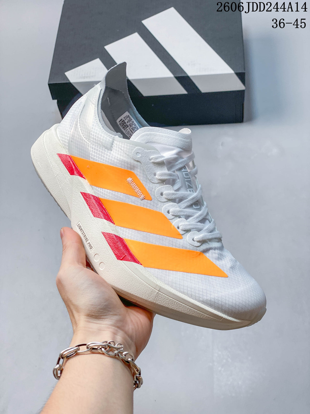 Adidas Adizero Adios Pro 4 White Orange Running Shoes