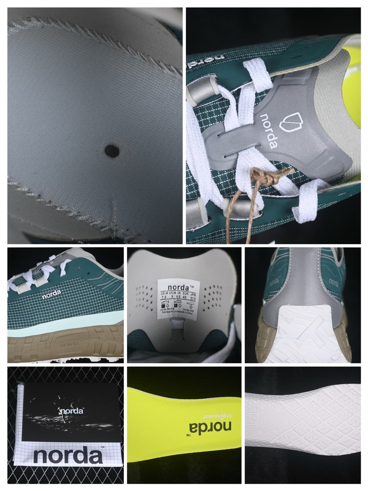 norda 001 Trail Sneakers Green Gray Tan FYD4