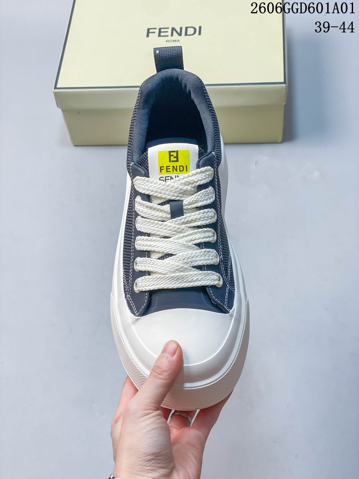Fendi Match Low-Top Sneakers, Navy and White, 522080ASQEE