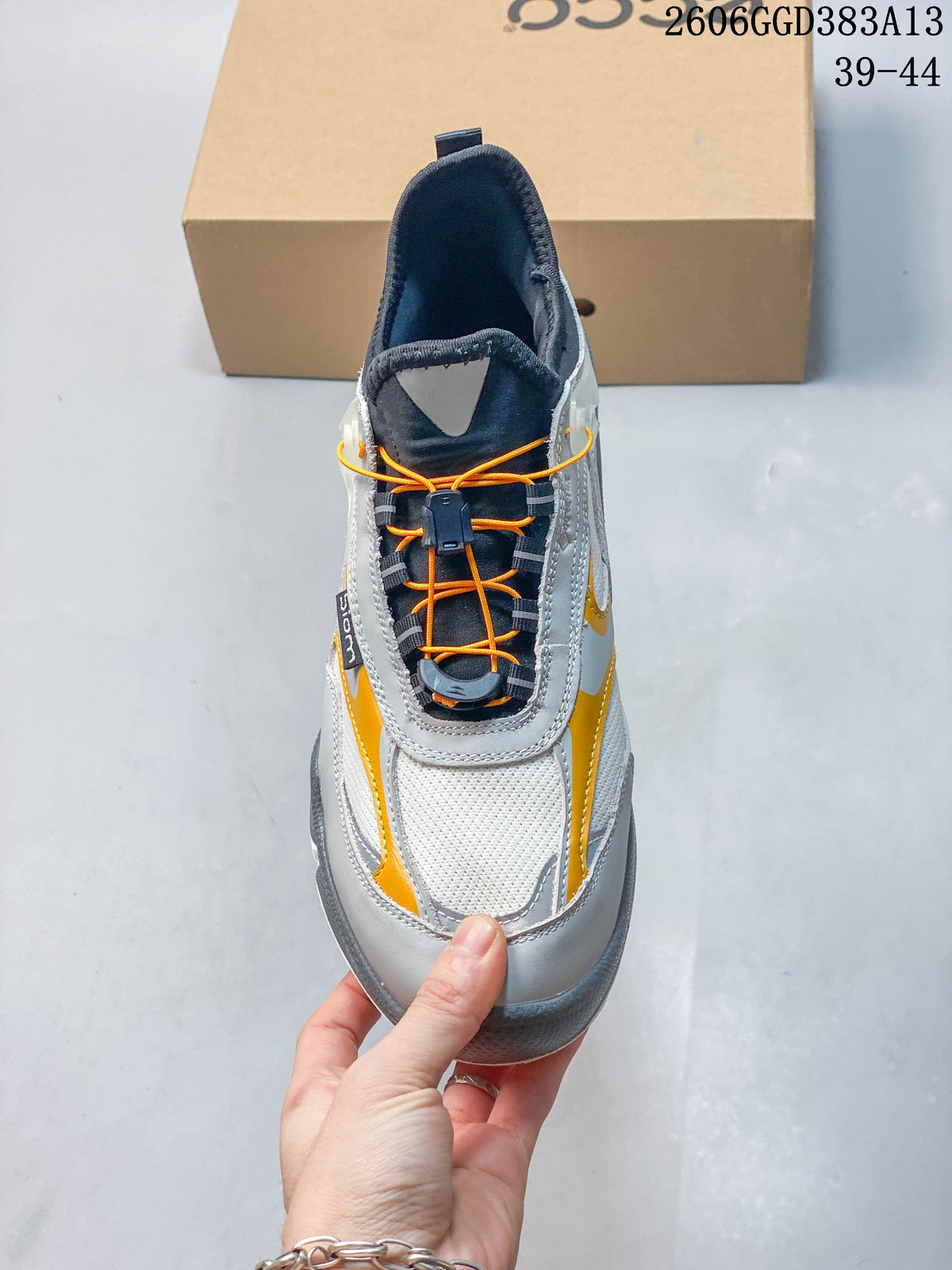 ECCO Men's Trail Sneakers in White, Gray and Orange