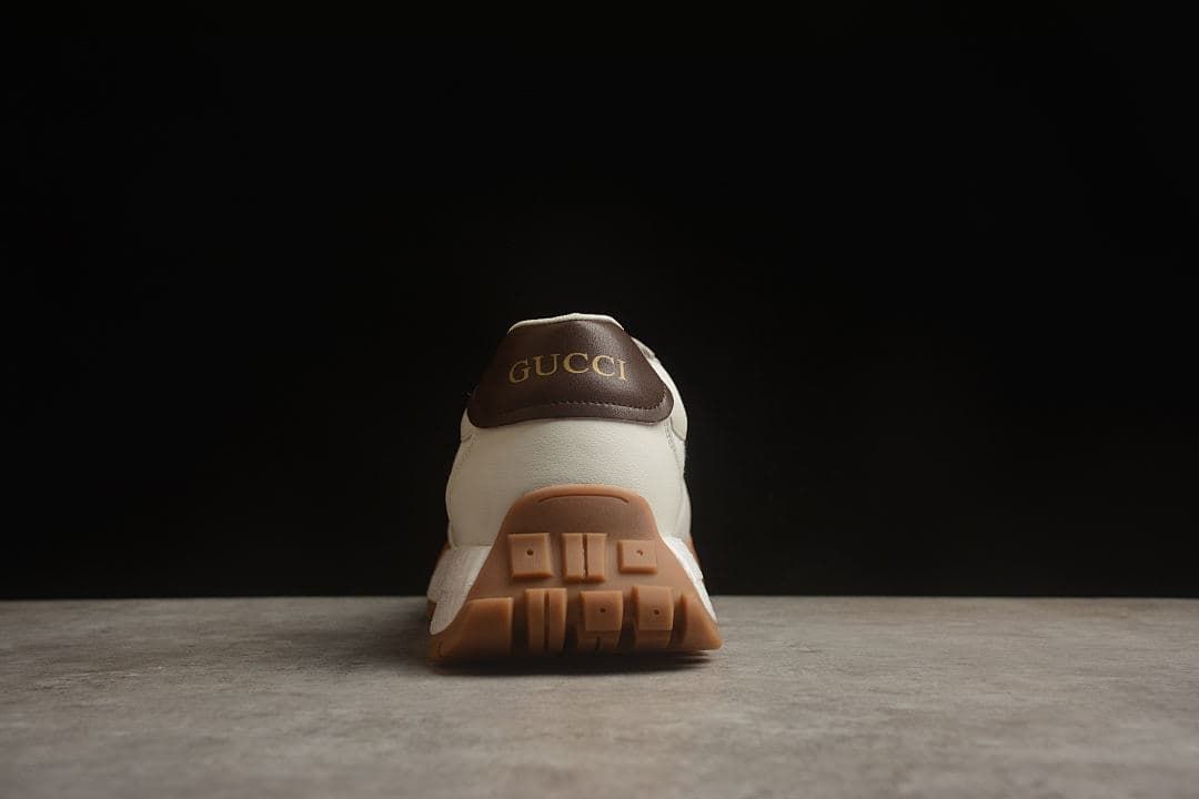 Gucci Re-Web Sneakers in Ivory and Brown
