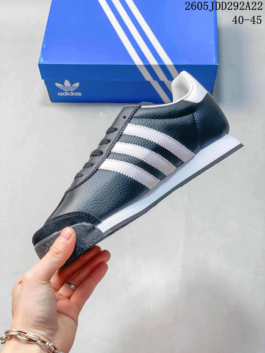 Adidas Samoa Low-Top Sneakers in Charcoal and White