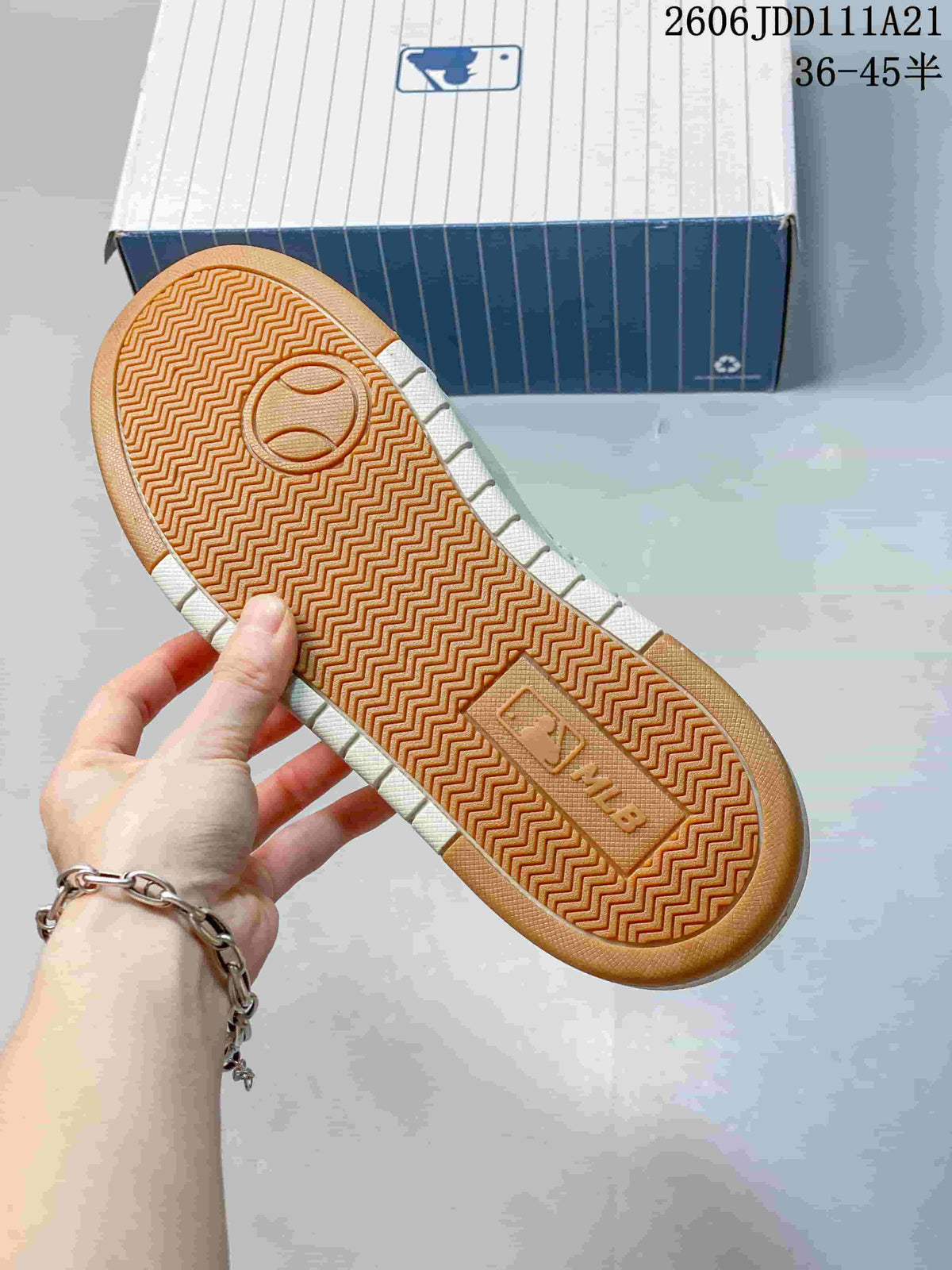 MLB Chunky Classic Embroidered Monogram Sneakers, Ivory