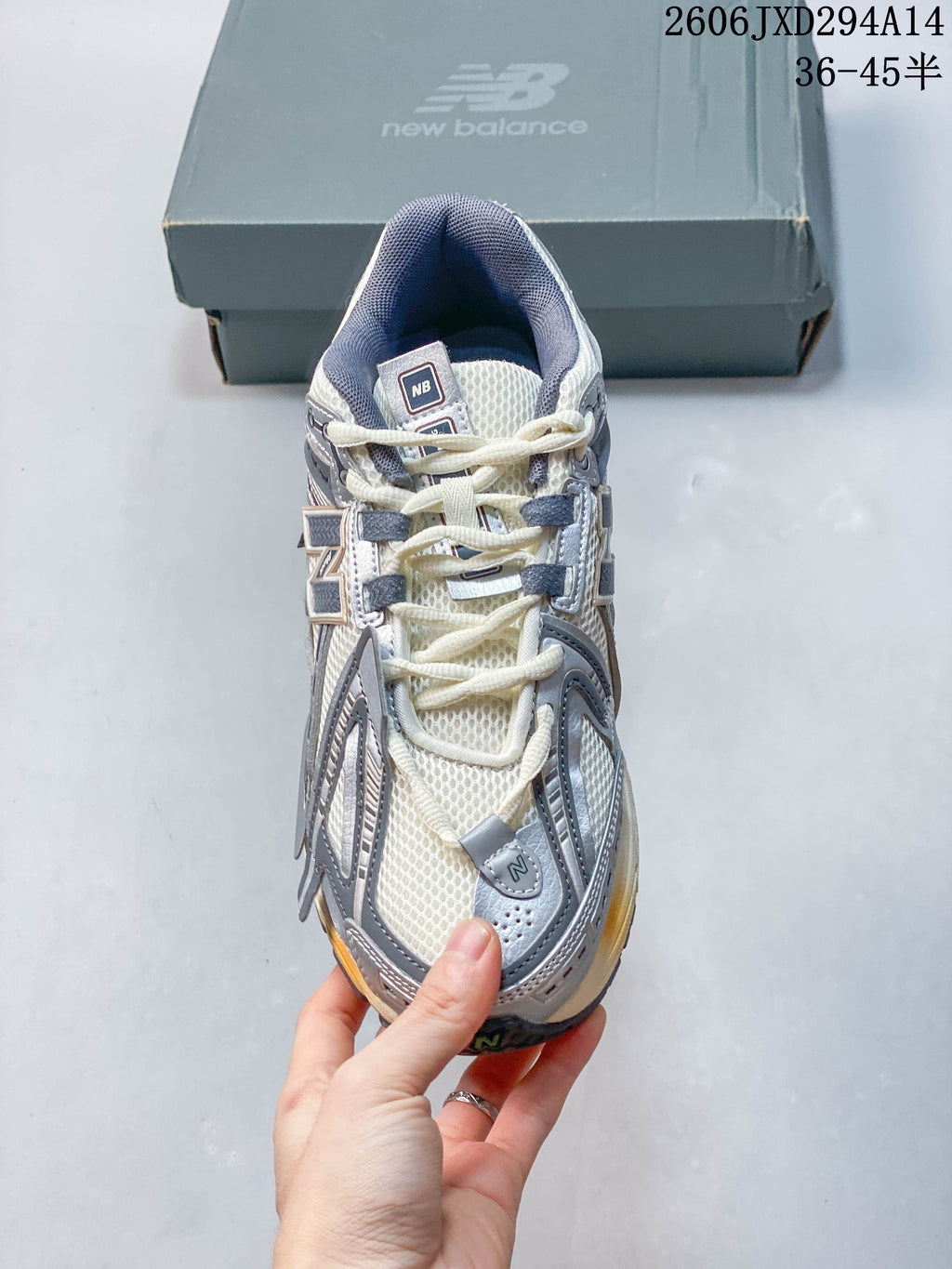 New Balance 1906 Sneakers in Cream, Silver and Navy