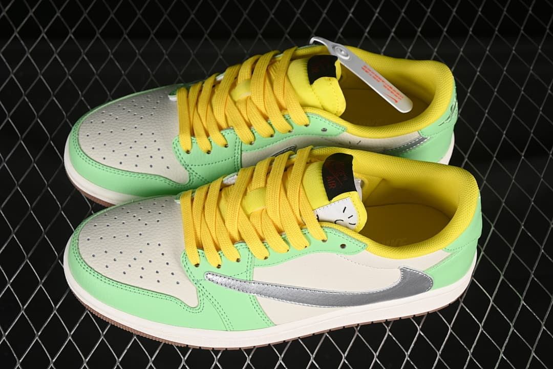 Air Jordan 1 Low OG SP Sneakers in Green and Yellow