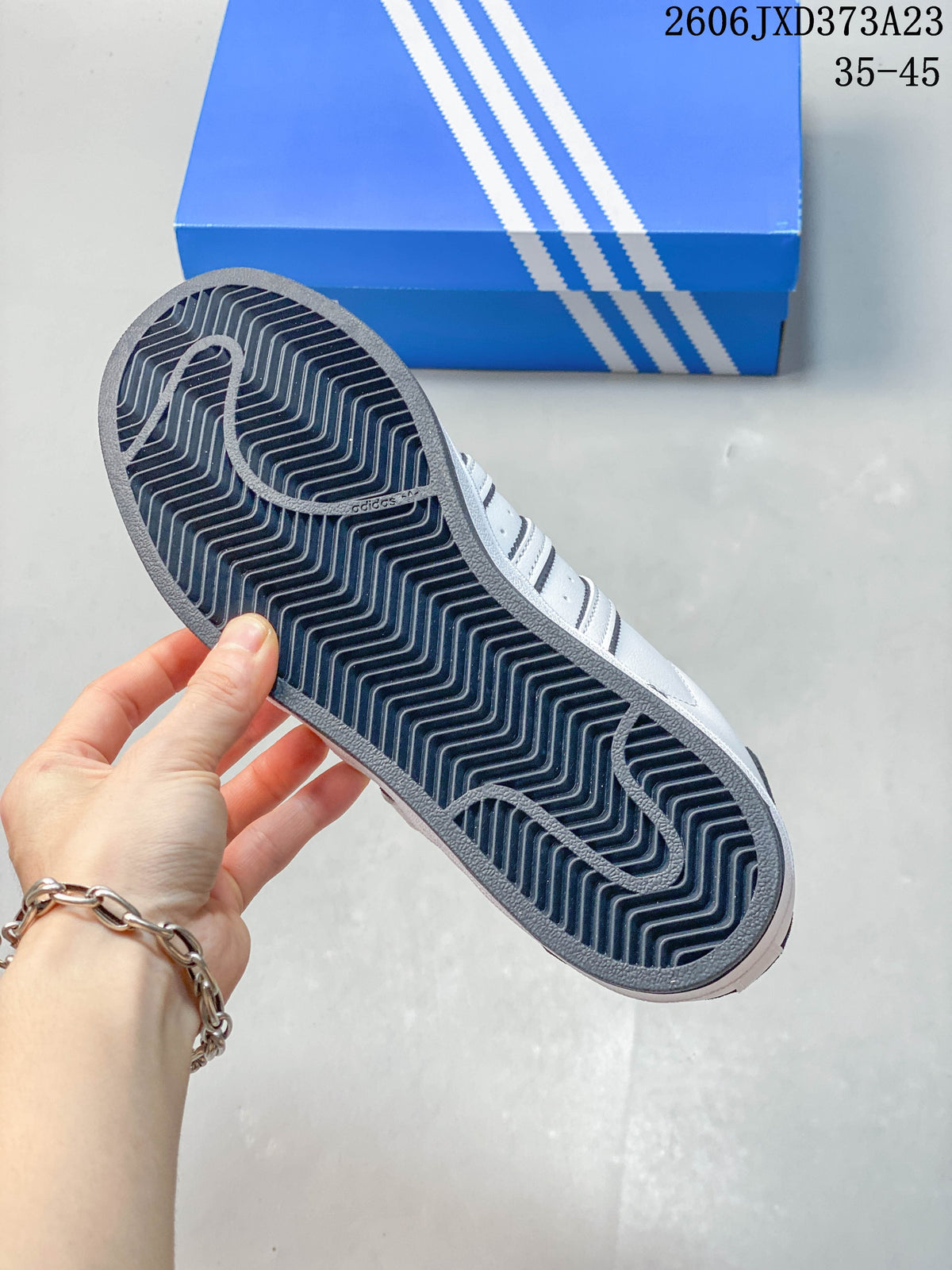 Adidas Originals Superstar White and Black Sneakers JXD373A23