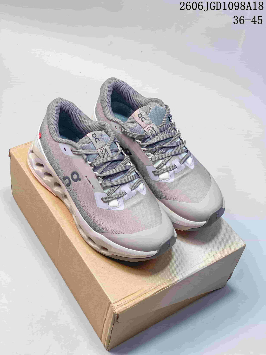 On Cloudmonster 3 Running Sneakers, Gray and Pink